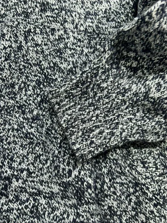 Goodfellow & Co Hooded Knit Sweater Medium Tall Navy & White Cotton/Nylon Blend - Picture 3 of 5